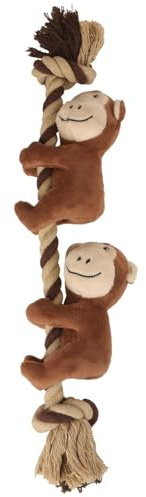 BargainsMania On Safari Rope Dog Toy - This Squeaky Rope Toy Is Designed To Give Your Furry Friend Hours Of Excitement And Stimulation (Monkey)
