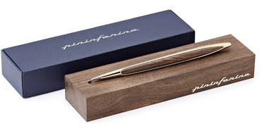 Pininfarina Cambiano Luxury Gold Ethergraf | Instrumento de Escritura Recubierta en Oro P | Diseñado y Fabricado en Italia | Cuerpo de Aluminio con Detalles en Madera de Nogal | Objeto de Lujo