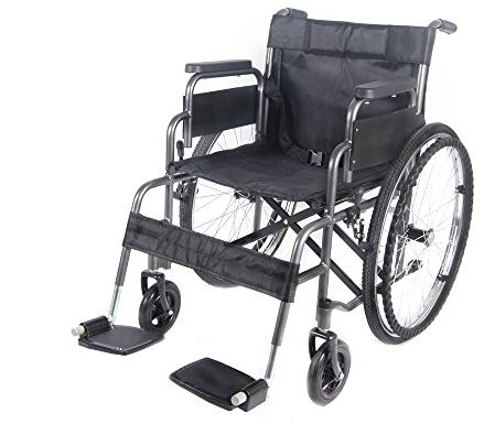 Panana All AID Wheelchair Foldable Self Propelled Lightweight Transit Travel Wheelchair (Grey, 24'' Wheel)