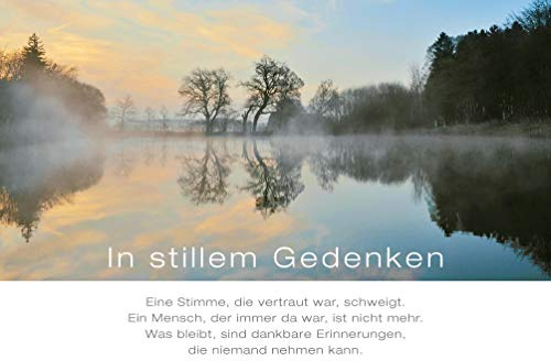 bsb Trauerkarte zur Beerdigung - liebevolle Beileidskarten mit Umschlag - Trauerkarte hochwertig mit See-Motiv - Herzliches Beileid Karte Trauer - Kondolenzkarte in 11,5 x 17,0 cm