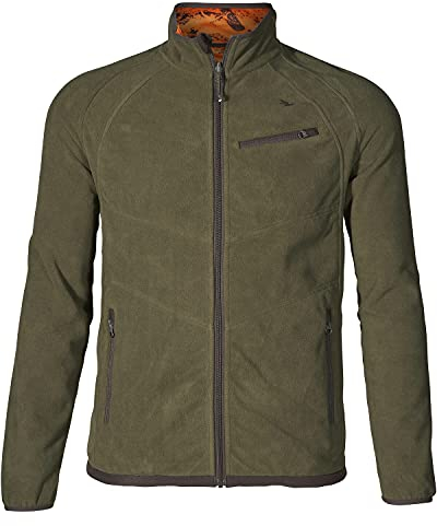 Seeland Vantage - Giacca in pile reversibile, da uomo, Pino verde/arancione acceso, L