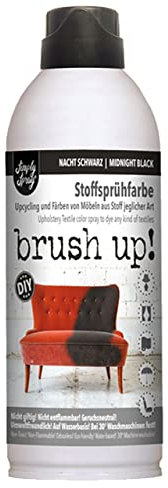 Brush up! Spray - permanente Textilfarbe zum Sprühen Möbel Stofffarbe auf Wasserbasis (Nacht Schwarz - Midnight Black)