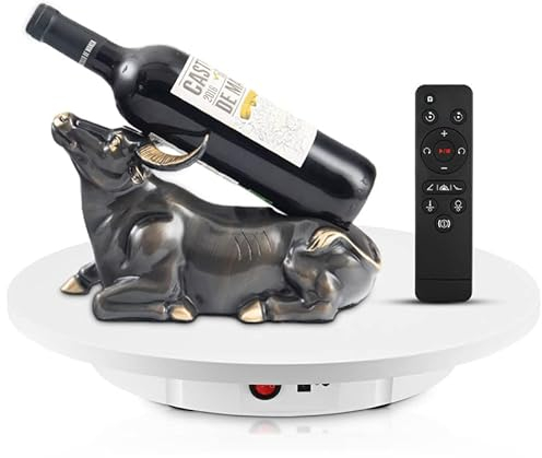 Drehteller elektrisch, 100 kg 42 cm Wiederaufladbar automatische Drehplattform 360 Grad professioneller Drehscheibe elektrisch mit Fernbedienung für Display, Fotografie Weiß