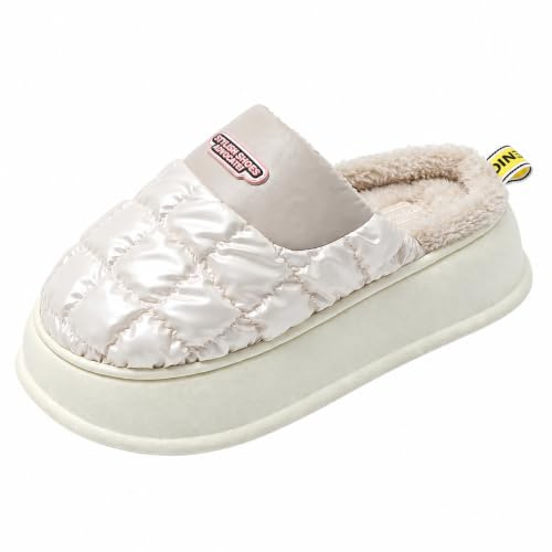 JOMIX Zapatillas Casa Mujer Invierno con Felpa Pantuflas Mujer con Relleno de Esponja Suela Gorda Interior Exterior