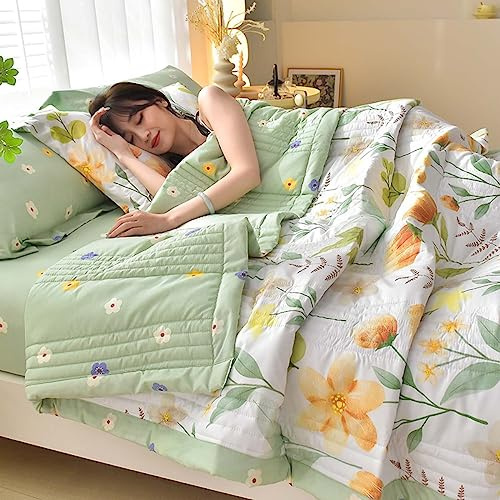 Couette D'été Couvre-lit 2/1 Personnes Jeté De Lit Réversible Matelassé Couverture D'été Fraîche Dessus De Lit Courtepointe Fine, Douce Et Confortable, Légère Et Respirante, Lavable En Machine ( Color