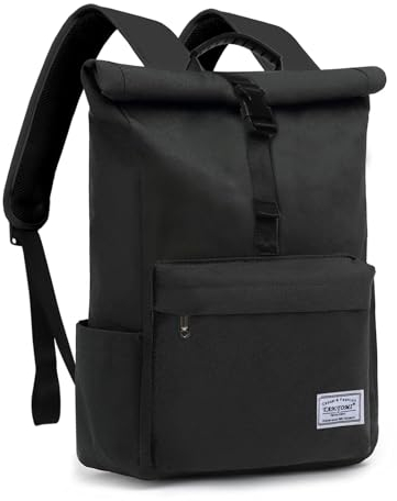 TANTOMI Rucksack Damen Herren, Rucksack Laptop Tasche 15,6 Zoll, Laptop Rucksack Damen Herren weit öffenbar, Rolltop Rucksack wasserdicht,Backpack Daypack für Schule,Fahrradfahren,Freizeit und Reise.