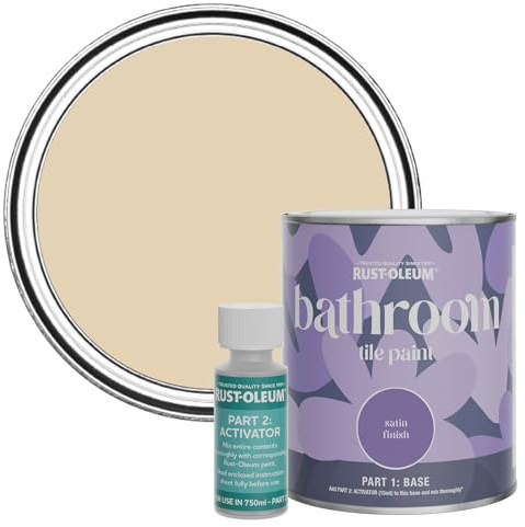 Rust-Oleum Beige Water-Resistant Bathroom Tile Paint in Satin Finish - Sandhaven 750ml