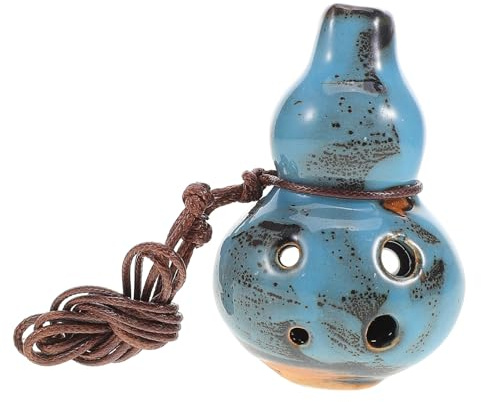 Alasum Ocarina Professionale in Ceramica Blu a 6 Fori, Strumento Musicale Portatile con Design a Zucca, per Principianti e Attività All'aperto