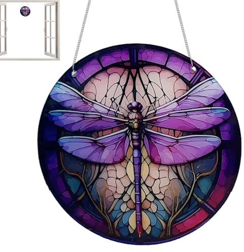 Arbre de vie en acrylique - Papillon - Attrape-soleil coloré - Attrape-soleil coloré - Pour fenêtre, mur, salon, décoration de la maison