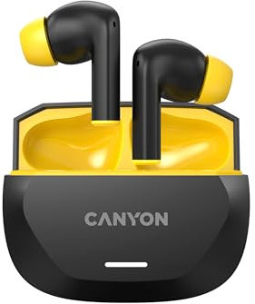 CANYON HEXAGON 7 Cuffie Bluetooth - Cuffie intrauricolari wireless Bluetooth 5.4, ANC+ENC con cancellazione del rumore, USB-C, 4 microfoni, batteria 27h, funzione di ricarica wireless TWS7,