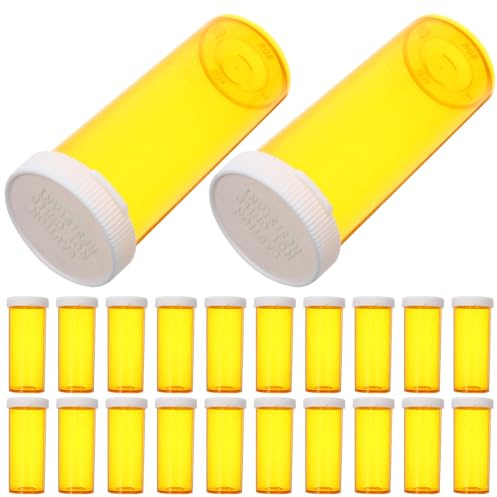 PartyKindom 25 pezzi Bottiglie Vuote per Medicinali con Tappo Contenitori Portatili in PP Resistenti e Leggeri Organizer per Farmaci da Viaggio Adatti per Uso Esterno Laboratori Cliniche e
