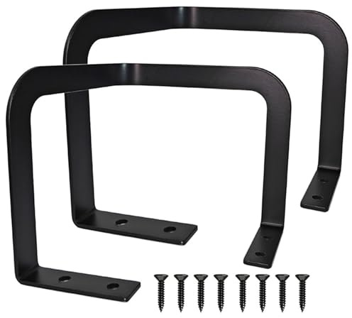 Madrasshållare för sängram – madrasspropp i metall för att förhindra glidning, 16 x 16 x 14 cm, svart, 2-pack med skruvar
