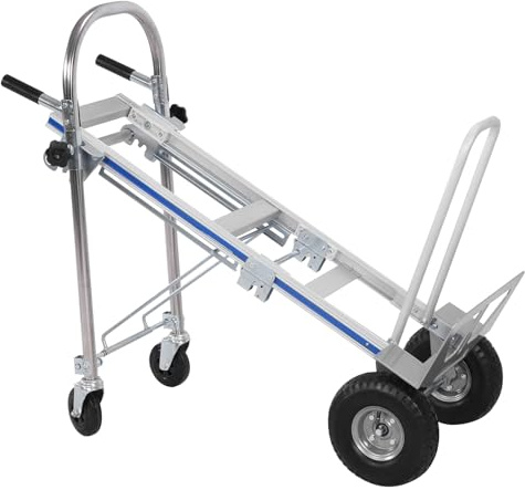 Hubxinly 2 in 1 Industrial Convertible Stair Climbing Car 1000 LBS Capacity Heavy Duty Utility Trolley Platform Cart with Wheels for Transport & Moving