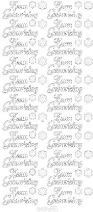 KonturenstickerZum Geburtstag silber-glänzend