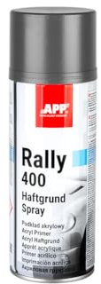 APP Rally 400 Acryl Primer Spray - Imprimación Universal | Imprimacion spray con excelente agarre | Pintura spray imprimacion para carrocería, metal, plástico y madera | 400ml | Gris