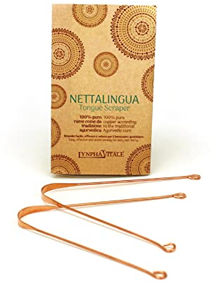 Nettalingua in rame per Alitosi - Dispositivo Medico (2 pz) - Pulisci Lingua della Medicina Ayurvedica - Nettalingua Ayurvedico per alito cattivo - Raschietto per la pulizia della lingua