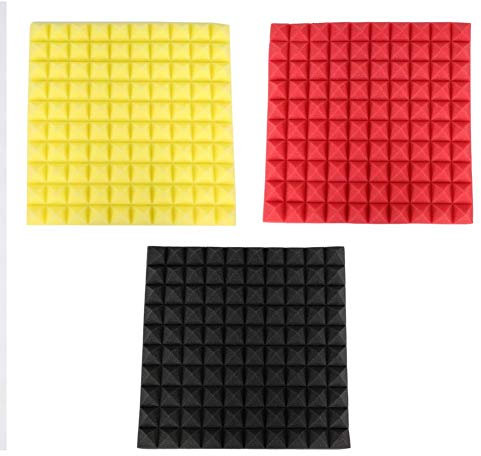 Espuma Insonorizada, 6 Piezas 50 * 50 * 5 Cm Paneles Acústicos En Forma De Pirámide 3D Espuma De Estudio Insonorizada Que Absorbe El Sonido para El Techo del Estudio En Casa(Negro)