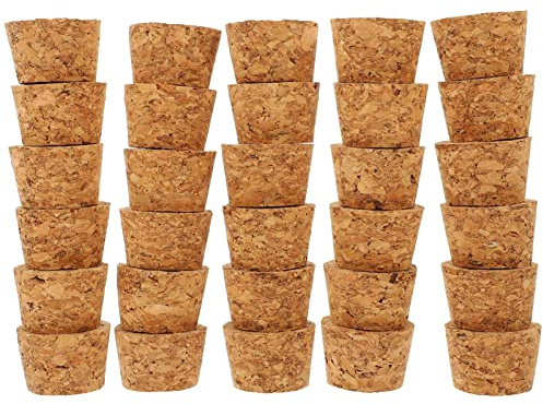 Zerodeko 30 st. glasflaskkorkar, korkar, naturligt barrträ, vinförslutning, honungsglas, kork, salt och vinkork för vinflaskor, oljeglaskorkar, flaskor med korkstopp, korkskiva, trä