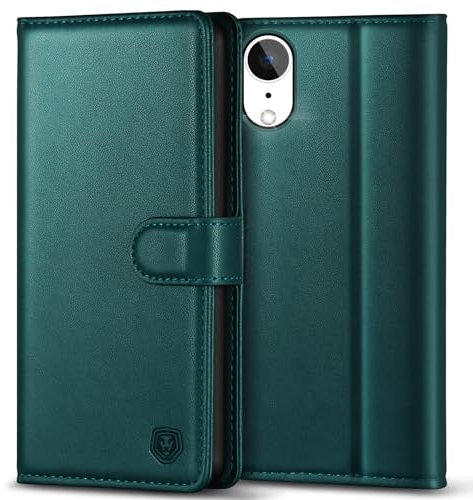 Kuafcase Compatible for iPhone XR Case with 4 Card Slots Magnetic Closure Kickstand Shockproof Protective Phone Case Compatible for iPhone XR - Green