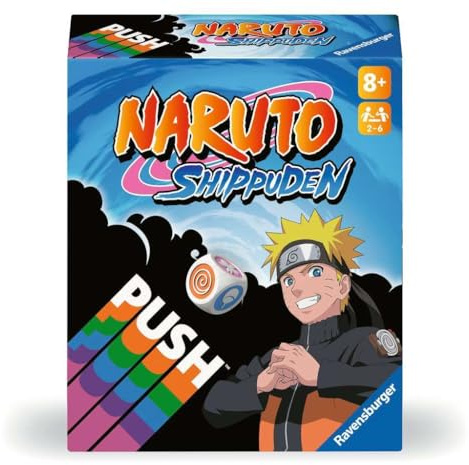 Ravensburger 22888 Naruto Shippuden PUSH - Underhållande och riskabelt kortspel för Naruto Shippuden-anime-serien, kassera spel för 2-6 spelare från 8 år och uppåt