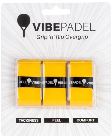 VIBEPADEL | Padel Grip for Tacky Feel | Grip 'n' Rip Padel Overgrip | Padel Racket Grip Tape | Padel, Pickleball, Squash and Badminton Racket Grip Tape | Padel Accessories and Padel Gifts | 3 Pack
