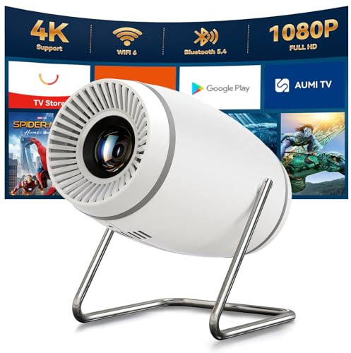 Vidéoprojecteur 4K Mini Projecteur Portable WiFi 6 BT 5.4, Projecteur Video avec Auto Keystone, 130 Pouces, 180° Rotation Compatible avec HDMI/TV Stick/USB/PS5 [App Intégrée]