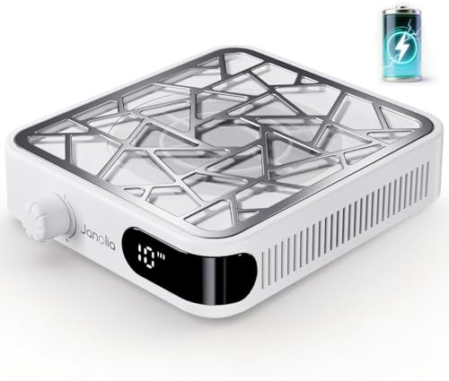Janolia Aspiratore per Unghie Senza Fili – Mini & Compatto (18x14.9x4cm) – Portatile, 6000 Giri/min, Regolazione a 10 Livelli – con 30 Filtri di Carta Monouso per Salone e Casa