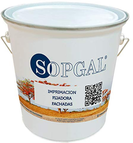 Sopgal Imprimación Fijadora Concentrada (4 Litros) - Mejora el agarre de pinturas en paredes y fachadas de hormigón, yeso y otros materiales porosos