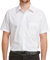 Double TWO Men's Short Sleeve Dress Shirt Easy Care Classic Fit Formal Plain Business Shirt - White, 16.5in Collar