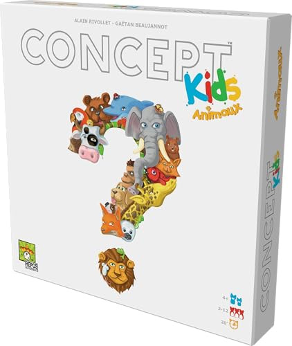 Asmodee - Concept Kids - Jeu de Société pour Enfants dès 4 Ans - Jeu Éducatif et Ludique - Cartes illustrées - Stimule Créativité & Communication - 2 À 12 Joueurs - en Français - Repos Production