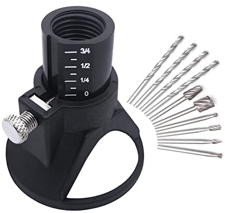 Rotary Multi Tool Cutting Guide Attachment Kit HSS Router Drill Bit Rotary Multi Tool Cutting Guide Attachment Kit Controlled Cutting - 11 Set