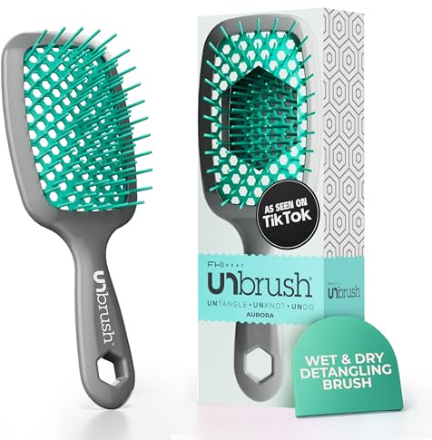 FHI Heat UNbrush Wet & Dry Vented Detangling Hair Brush, Aurora