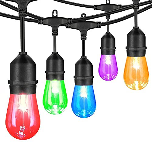 Partenopeautensili® Catena catenaria luminosa da 10 Mt e 10 bulbi E27 Lampadine da 2W incluse per eventi matrimonio decorazioni natale prolungabile ed impermeabile (Luci multicolore RGB)