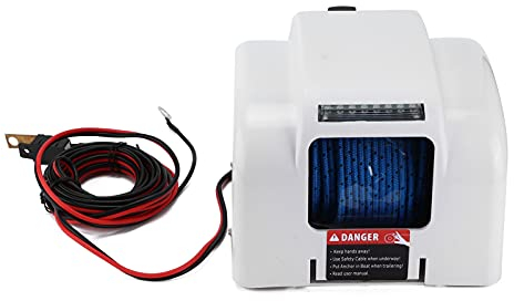 Treuil D'ancre électrique, Treuil D'ancre Marin, Kit de Guindeau D'ancre de Bateau D'eau Salée 30LBS 12V avec Télécommande pour Bateau de Pêche