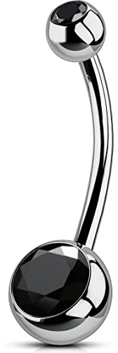 OUFER Body Piercing Barras de ombligo de 14 mm de rosca interna barras de titanio bolas de 14g piercing extra largo para ombligo anillos de barra de 1,6 mm anillos de ombligo joyería para mujeres