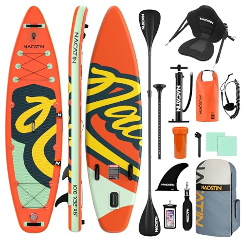 NACATIN Inflatable Paddle Board SUP 10'6 (320cm) with Kayak Seat