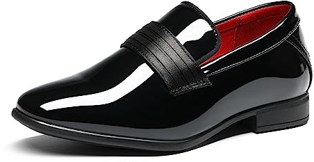 Bruno Marc pojkar finskor slip-on loafers formella smokingskor, Ljussvart, 1 Little Kid