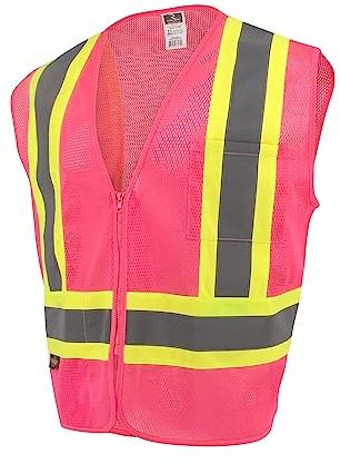 Radians SV22-1 Economy Type O Class 1 Safety Vest Size Extra Large, Pink Mesh with Contrasting Tape - 1 Each