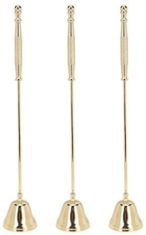 Fdit Candlesnuffers, Golden Iron Plating Candle Snuffer Set Long Handle Bell Shape Candle Wick Snuffer