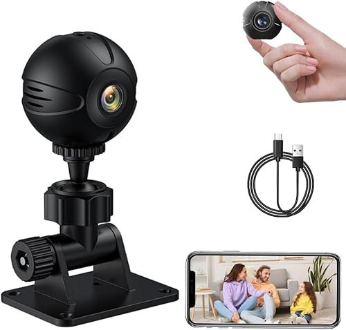 Candeon WLAN überwachungskamera, Outdoor Kamera Kabellos Mini WiFi Kamera,1080P HD Sicherheitskamera Außen Innen Kamera üBerwachung Mit Bewegungsmelder, Nachtsicht,TF-Speicher Für Baby/Haustier/Sport