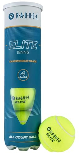 Raquex Elite 4x Tennis Balls (1 to 48 tubes) – All Court Championship Tennis Balls, Professional & Tournament Play – ITF Specification