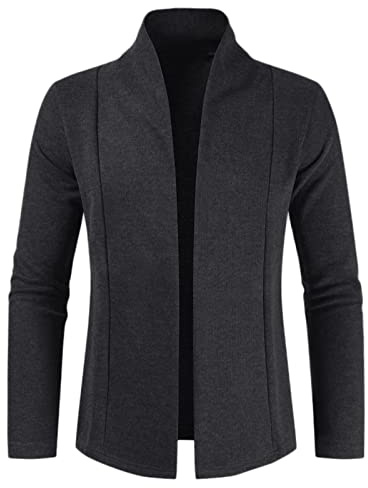 Generisch Men's Thin Cardigan Jacket Slim Fit Comfortable Transition Jacket Lightweight Breathable Leisure Jacket Long Sleeve Stand-Up Collar Work Jacket Plain Simple Sports Jacket for Everyday Use