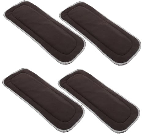 Gogogmee 4 Pezzi Inserti Pannolini in Strati Assorbenti Riutilizzabili con Fibra Bambù e Microfibra Morbidi e Traspiranti per Ragazzo Ragazza Lavabili e Compatti per Cambio Rapido