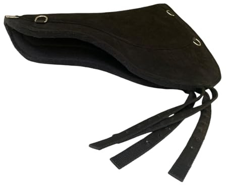 Bareback Saddle Pad – English- Non-Slip Suede Top and Wool Felt Bottom - Contoured Horse Saddle Pad with Wither Relief- Durable Stitching- Stainless Steel D-Rings- Black