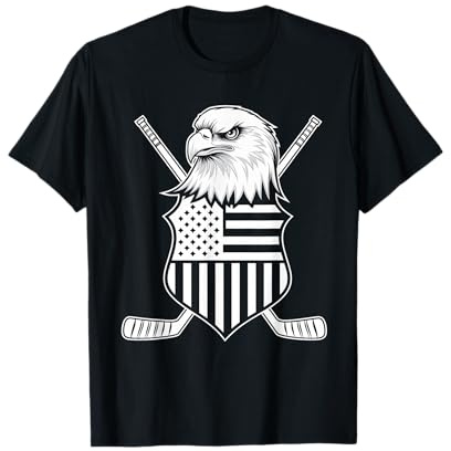 Camiseta De Hockey con Bandera Americana para Hombre Y Niña, Camiseta