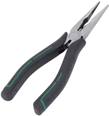 Almeigrity Alicates de punta de aguja CRV de 8 pulgadas de largo mini con mango antideslizante para hacer joyas y proyectos de manualidades