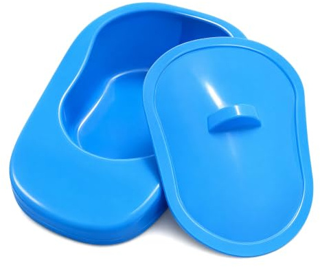 Bed Pan Set, Portable Commode Toilet with Lid Urinal Bottle Alternative | Firm Stable PP for Adults, for Elderly, Bedridden Patients, Home, Hospital, Camping Use