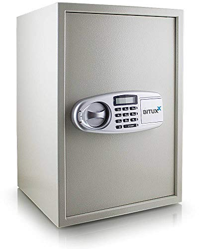 BITUXX® Elektronischer Safe Tresor Wandtresor Wandsafe Geldschrank Möbeltresor Stahlschrank Geldsafe Geldtresor Panzerschrank Dokumententresor Lichtgrau