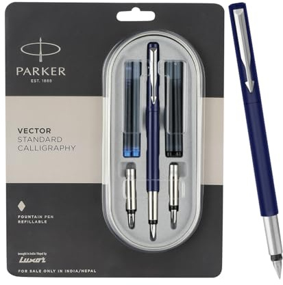 Parker Vector Standard Calligraphy Ct Fountain Pen (Blue)