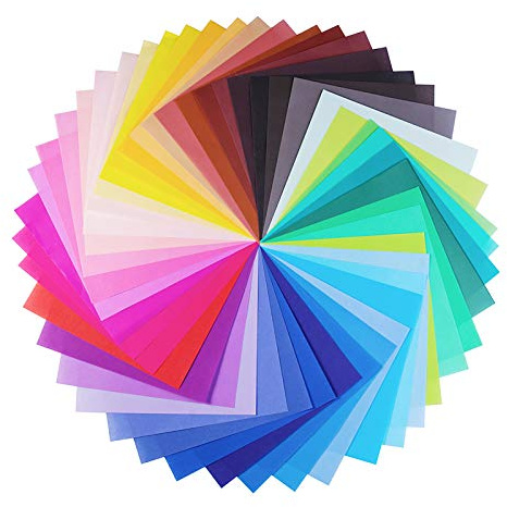 Opret Origami Paper, 100 Sheets 20x20cm / 8 inch Large Origami Paper 50 Vivid Colours Single Sided for Arts and Crafts Projects
